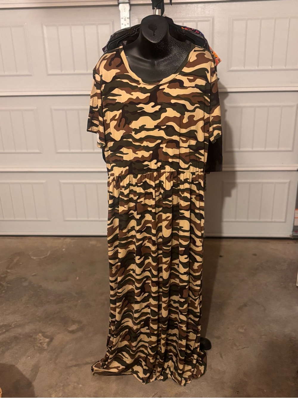 Camouflage Maxi Dress - Brown & Tan Camo